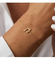 Kişiye Özel Minimalist Müzik Notası Bileklik 925K Gümüş (Gold)