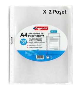Bigpoint Poşet Dosya Standart 40 Mikron 100'lü Paket x 2 Poşet
