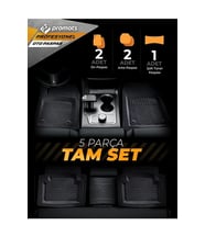 Skoda Kodiaq 2020 Uyumlu 3,5 Cm Havuzlu 5 Parça Set 4D Paspas Takımı Siyah