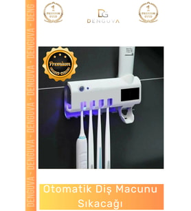 #DişfırçasıTutucusu Güneş Enerjili Akıllı Sterilizatör Diş Macunu Dispenseri Delmesiz Pratik 4 Adet