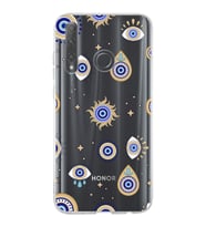 PrintiFy Huawei Honor 20 Lite ile Uyumlu 1mm Slim Fit Nazar Boncuğu 5 Baskılı Şeffaf  Kılıf