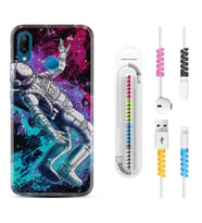 Huawei P20 Lite Mate 10 20 Lite Pro P40 Lite KılıfKablo Koruma Spiral Silikon Astronot Signs 1753