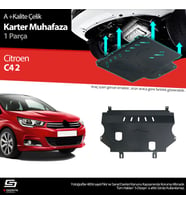 S-Dizayn Citroen C4 Çelik Karter Muhafaza 2010-2020 A+ Kalite (Karışık)
