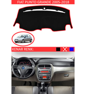 Fiat Punto Grande 2005-2018 İçin Uygun Torpido Koruma Halısı Siyah Kenar Renk Kırmızı