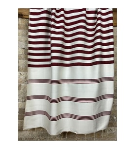 El Dokuması Bambu Bordo Plaj Peştemali 90x190
