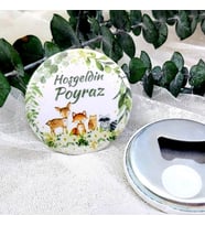 15 Adet Ceylan Baskılı Kız Bebek Açacak Magnet Hediyelik-