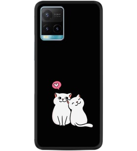 Vivo Y21 Kılıf Silikon Desen Özel Seri Love Cats 1690