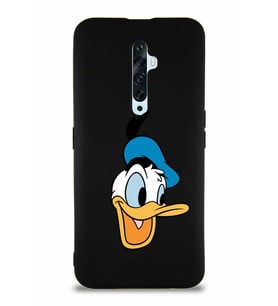 Oppo Reno 2Z Soft Premier Kapak Donald Duck-A Tasarımlı Silikon Kılıf - Siyah (Şeffaf)