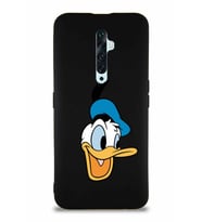 Oppo Reno 2Z Soft Premier Kapak Donald Duck-A Tasarımlı Silikon Kılıf - Siyah (Şeffaf)