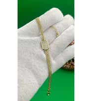 Xuping Burgu Zincirli 14 K altın Rengi Zirkon Taşlı bileklik