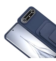 Tecno Spark Slim 5G Kılıf Deri Dokulu ve Kartlıklı BiKart TPU Premium Kapak (Lacivert)