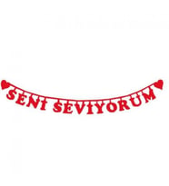 Seni Seviyorum Yazı 1 Adet Kırmızı Keçe Romantik Hediyeler