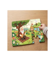 Saz Çalan Sevimli Dede Tasarımlı 24 Parça Ahşap Çocuk Puzzle