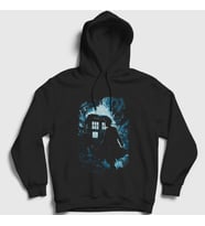 Presmono Unisex Siyah Time Tardis Doktor Dr Doctor Who Kapüşonlu Sweatshirt 499417tt