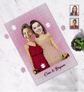Kişiye Özel Bride To Be Bekarlığa Veda Karikatürlü A4 99 Parça Puzzle Mod4