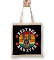 Best Dog Dad Ever Funny Köpek Bez Çanta Uzun Saplı