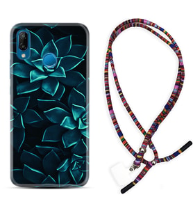 Huawei P20 Lite Mate 10 20 Lite Pro P40 Lite KılıfBoyun Asklı Rasta Silikon Mistik Çiçekler 1650