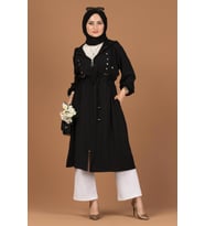 Beli Tünelli Mevsimlik Tunik-Siyah