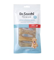 Dr.Sacchi Premium Sığır Etli Doğal Sığır Derisi Press Kemik Tahılsız Köpek Ödülü 3'' 5'li 100 Gr (Krem)