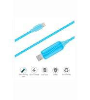 Doppler I-Cable Micro USB Işıklı, Mavi , Şarj Kablosu