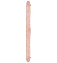 Çift Taraflı Esnek Dildo 34 cm – Gerçekçi Dokulu ten Renk