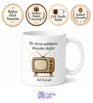 Dünya Televizyon Günü Hediye Kupa Ekran Karşısında Zaman Geçirenlere Özel Tasarım Bardak