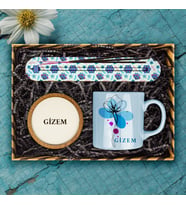 eJOYA Kişiye Özel Tasarım Kupa & Bardak Altlığı & Tütsü Kayığı Hediye Kutusu 114040