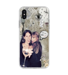 Iphone X / Xs Uyumlu Lana Del Rey ve Taylor Swift Desenli Şeffaf Telefon Kılıfı