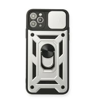 Apple iPhone 11 Pro Kılıf Pars Lens Yüzüklü Silikon - Gümüş