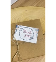 E-Ticaret Teşekkür Kartı Çiçekli Yazılı 5x8 cm 100 Adet