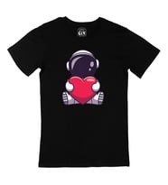 Kalpli Astronot Siyah Tişört