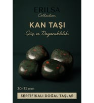Sertifikalı Tamburlanmış Kan Taşı (Heliotrop) Doğal Taş Kütle – Güç ve Dayanıklılık 30-35 mm (Çok Renkli)
