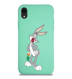 Apple iPhone XR Uyumlu Lansman Kılıf Bugs Bunny Tasarımlı Altı Kapalı İçi Kadife Kaplı  Kapak (Şeffaf)