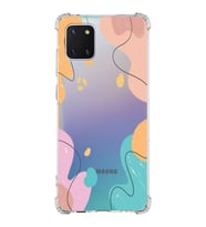 Samsung Galaxy A81  Köşe Korumalı Antişok Kapak Karışık Renkler Tasarımlı Şeffaf Silikon Kılıf
