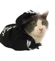 Siyah Adidog Kapşonlu Duo Kedi Sweatshirt Kedi Kazağı 