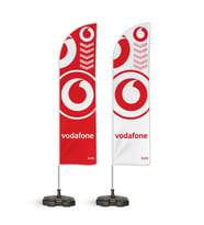 Vodafone Temalı Yelken Bayrak Takımı Kırmızı Beyaz 2 adet