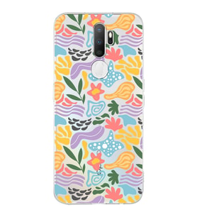 Oppo A9 2020  ile Uyumlu 1mm Kapak Memphis Desen Tasarımlı Şeffaf Silikon Kılıf