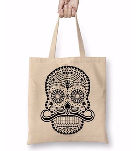 Naipes Pretos Skull Bez Çanta Uzun Saplı