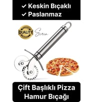 Paslanmaz Yüksek Kaliteli Uzun Ömürlü Çift Taraflı Hamur Pizza Börek Kesme Bıçağı Duvara Asılabilir