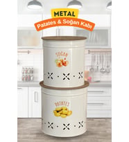 Şık Metal Patates ve Sebze Saklama Kovası, Modern Mutfağınıza Uygun