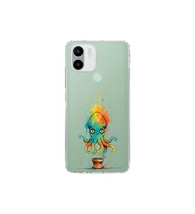 Redmi A1 Plus ile uyumlu Splash ahtapot tasarımlı şeffaf silikon kılıf