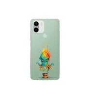 Redmi A1 Plus ile uyumlu Splash ahtapot tasarımlı şeffaf silikon kılıf