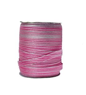 Organze Kurdele 1 CM Kenarı Şeritli  (457 Metre)  Fuşya