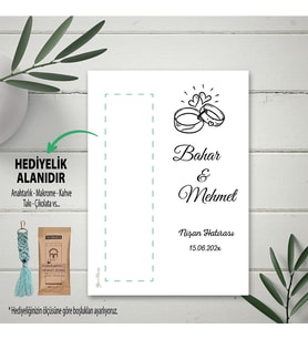 Hediyelik Kart - Yüzük Tasarım - Nişan, Söz Hatırası - Makrome Anahtalık, Toka, Kurabiye, Kahve Kartı