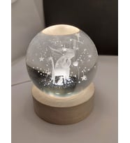 Işıklı Ahşap Kaideli Küçük Prens Cam Küre 6cm