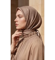Levidor Kristal Eşarp Kemer Desen Pudra Vizon