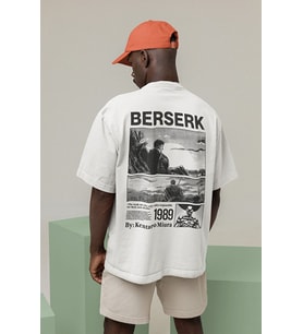 Berserk 1989 Baskılı Unisex Tişört, Oversize Anime Karakter Tişört