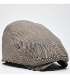 Erkek Kasket Keten Yazlık Flat Cap Şapka (Koyu Bej)