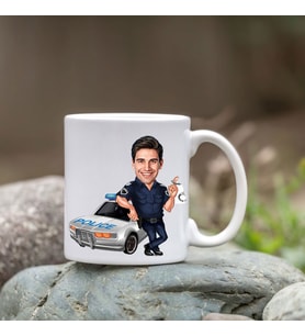Kişiye Özel Bardak - Karikatür Bardak - Polis Bardağı