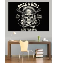 Burger Rock N Roll Dekoratif Kanvas - Mdf Ahşap Tablo